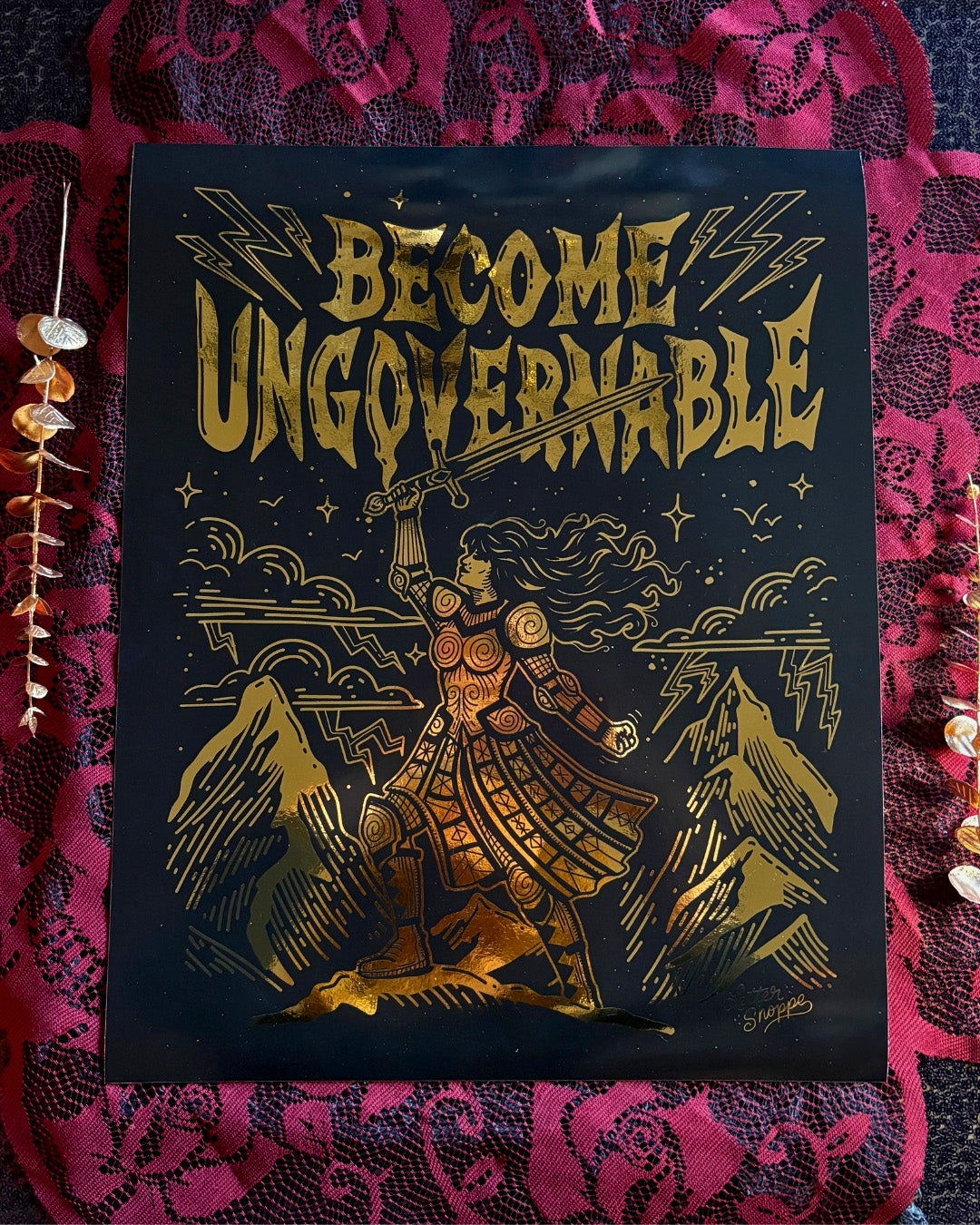 Become Ungovenable: Metallic Gold Foil Prints