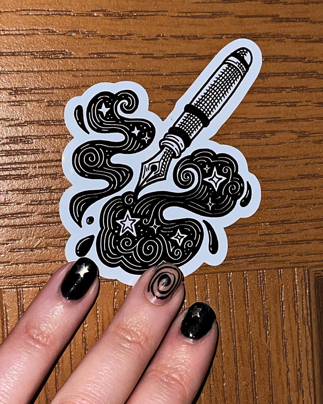 Cosmic Pen: White Vinyl Sticker