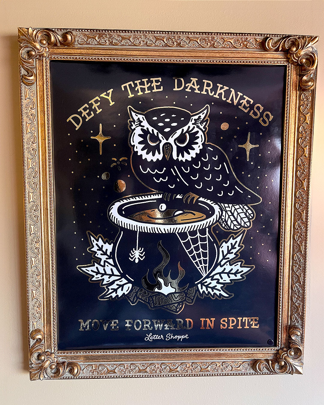 Defy The Darkness: Metallic Gold Foil Prints