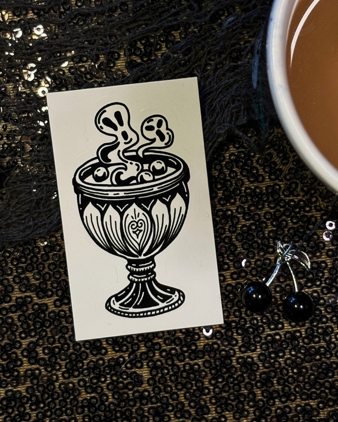 Ghost Goblet: White Vinyl Sticker