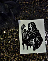 The Guiding Grim Reaper: White Vinyl Sticker