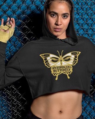 Antisocial Butterfly Crop Hoodie