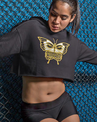 Antisocial Butterfly Crop Hoodie